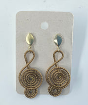 World Design Gold Grass Stud Earrings