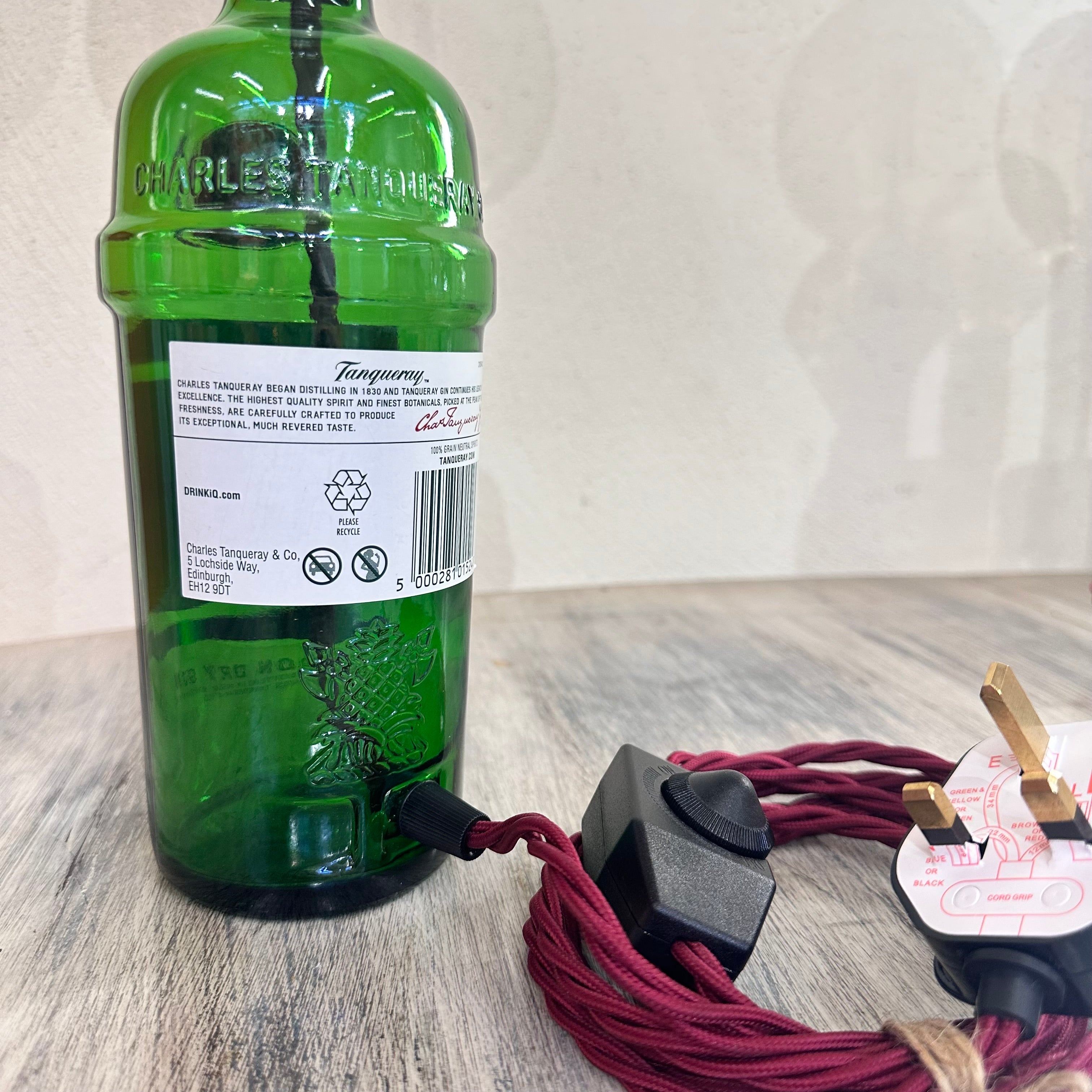 Kopper Kreations Tanqueary Gin c/w Large Straight LED Lamp