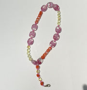 Rediscover Fashion - Beaded Phone Lanyard - Orange & Pink
