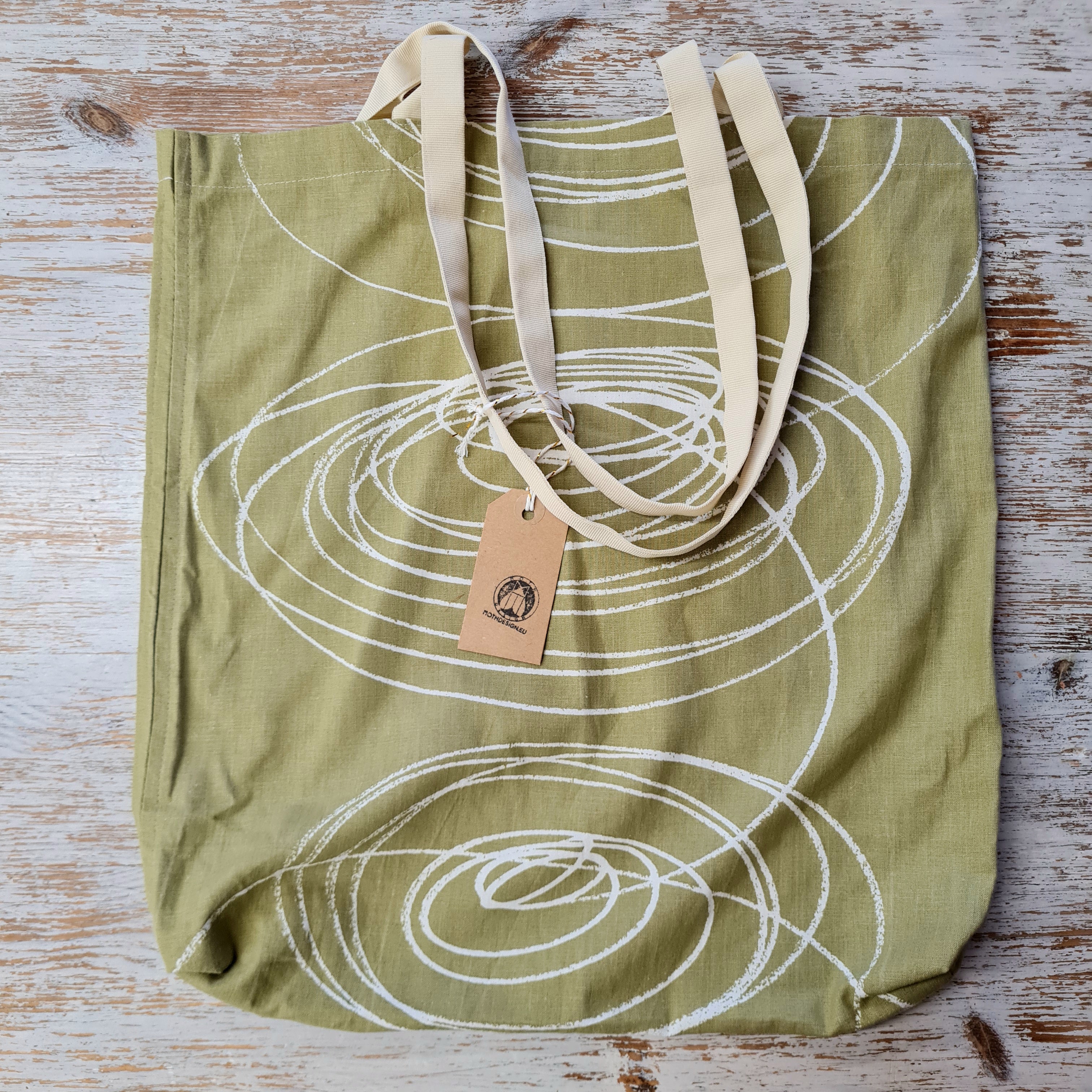 Mothdesign - Navy & White Floral Upcycled Tote Bag