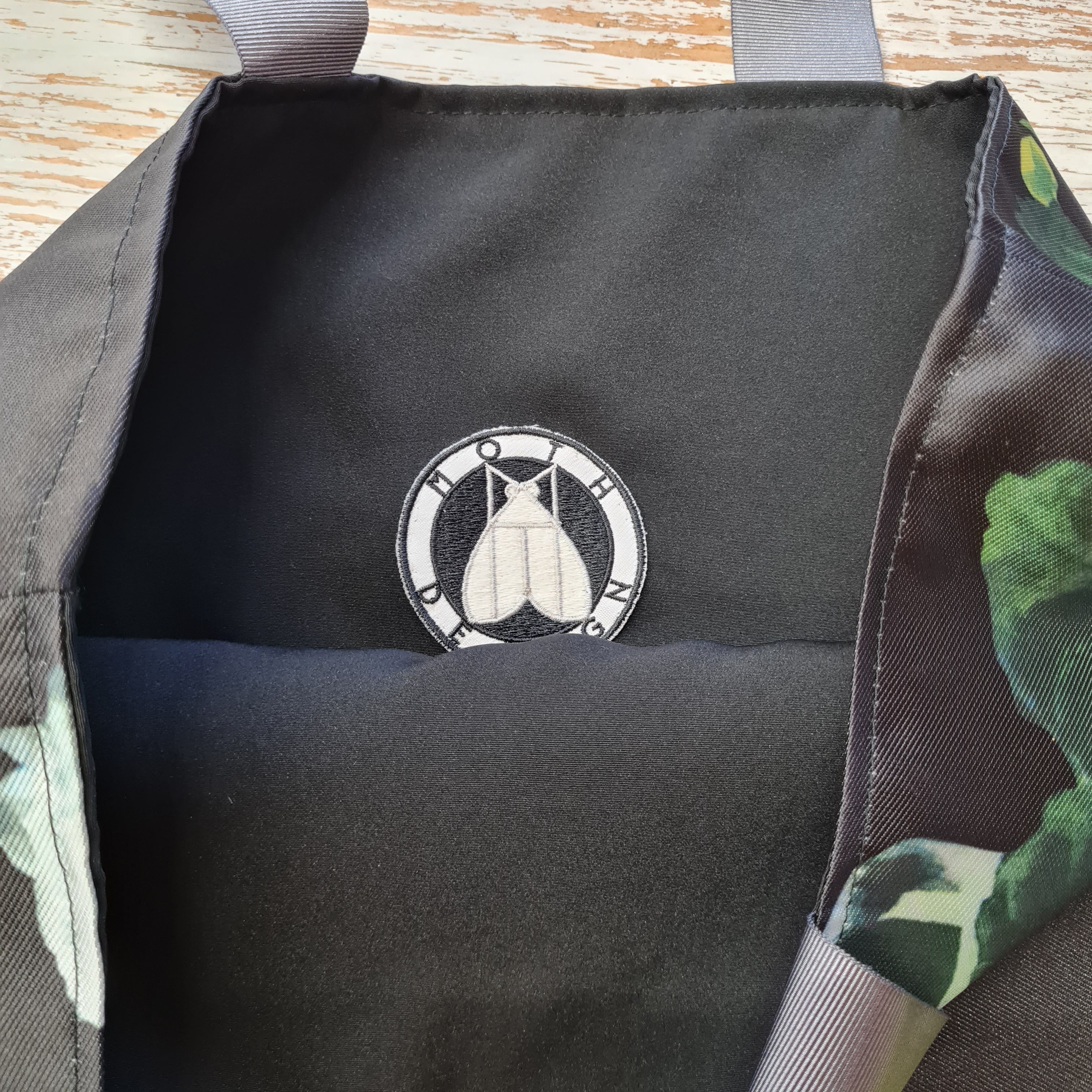 Mothdesign - Navy & Pink Floral Upcycled Tote Bag
