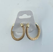 World Design - Gold Grass Hoop Earrings