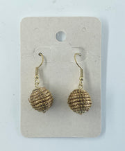 World Design - Gold Grass Ball Drop Earrings