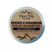 Three Hills Solid Shampoo -Rosehip & Cedarwood Anti- Dandruff 70g
