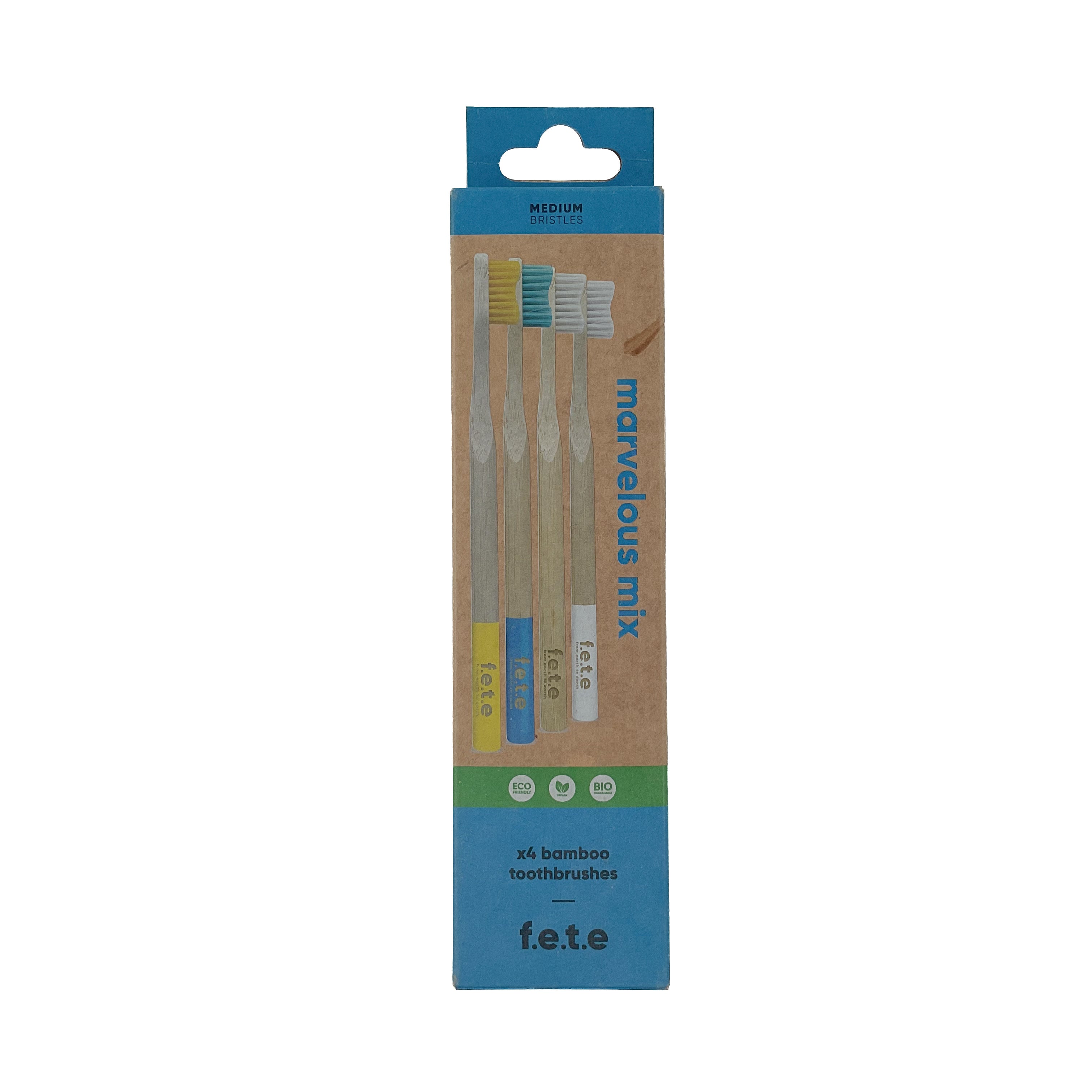 F.E.T.E - Marvelous Mix x4 Bamboo Toothbrushes