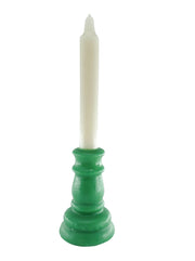 Treaty Candles - Two Toned Green & White Candlestick 25 Hour Burn