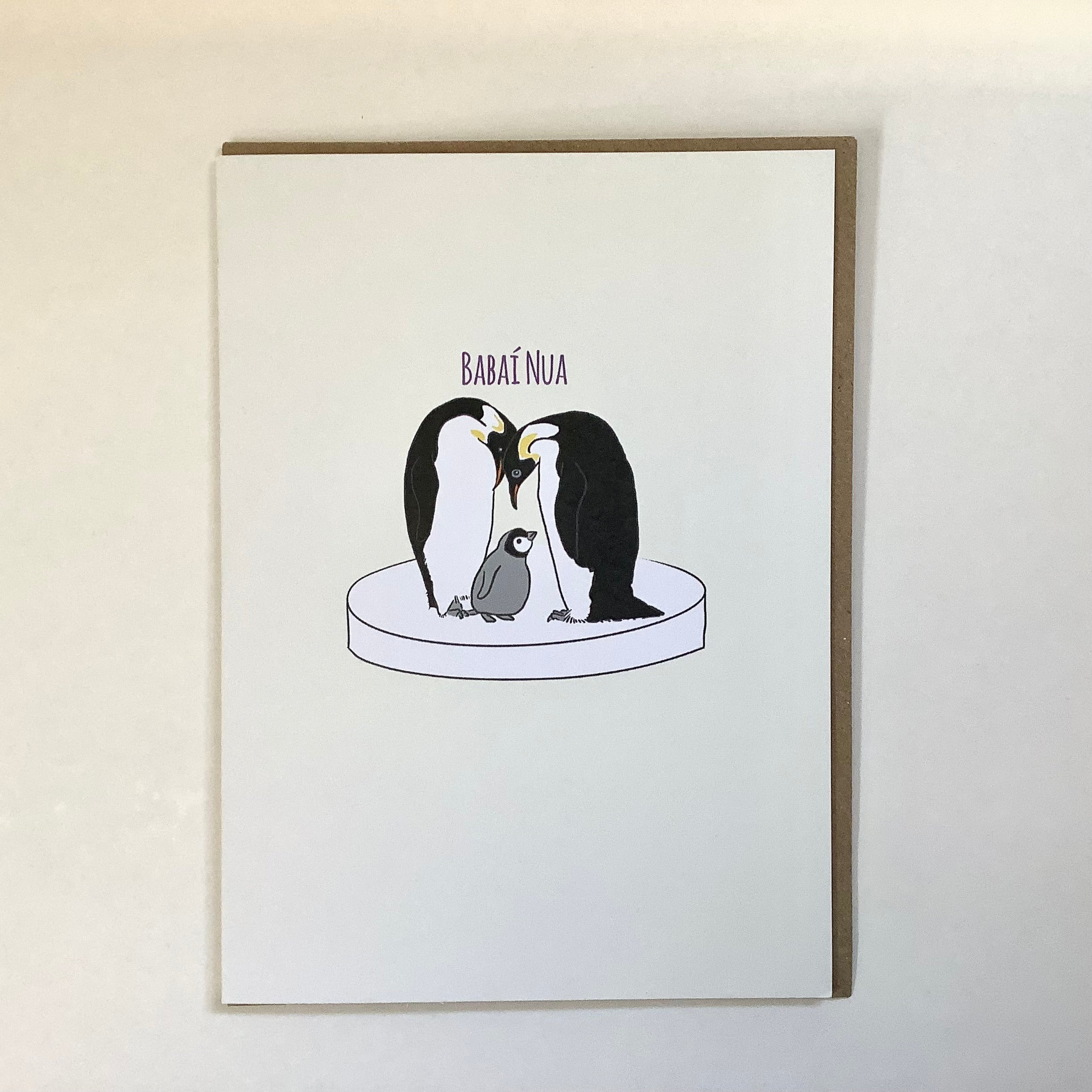 Clover Rua - “Babaí Nua” (New Baby) Penguins Card
