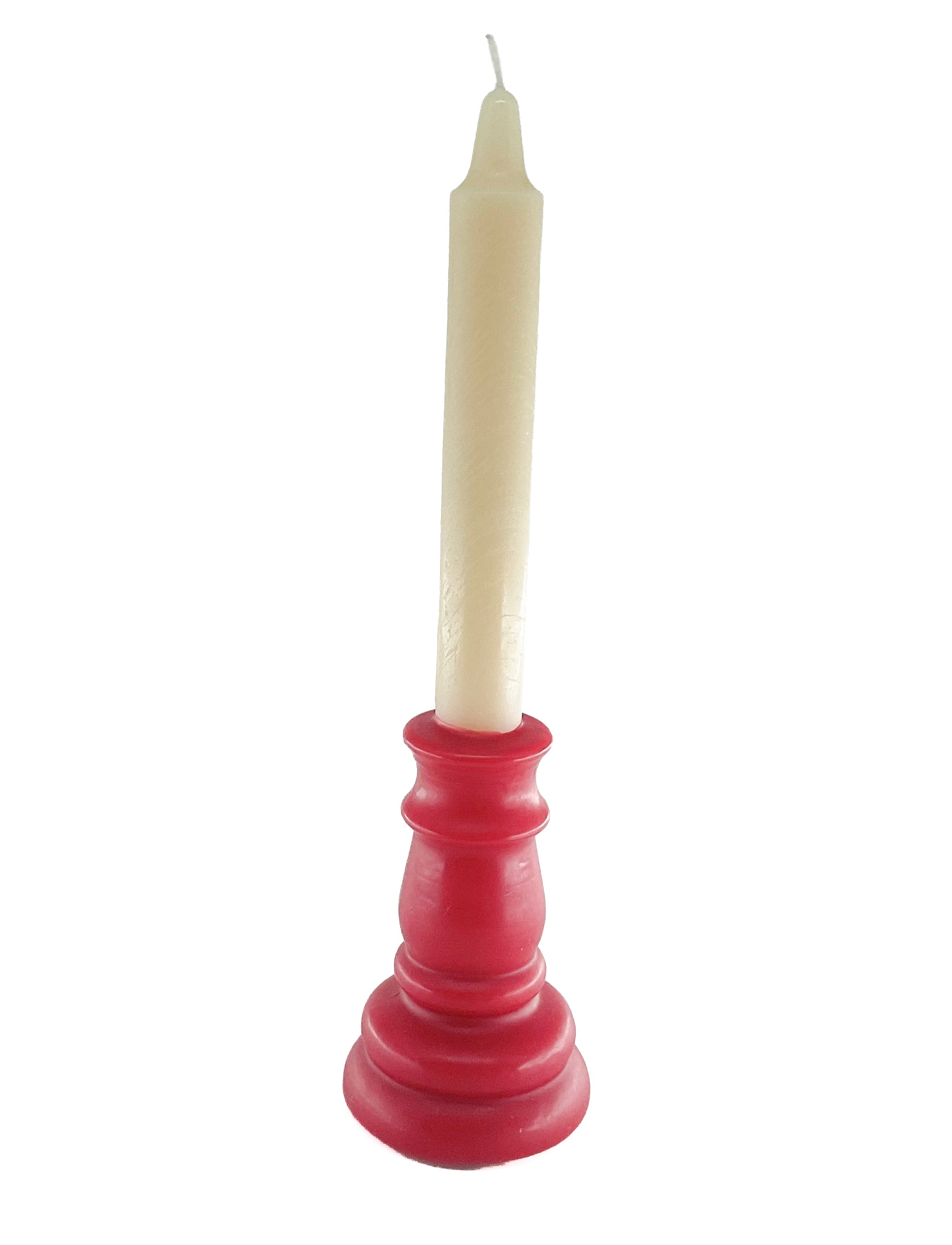 Treaty Candles - Two Toned Red & White Candlestick 25 Hour Burn