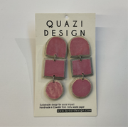 Quazi Design - Pink Paper Drop Earrings