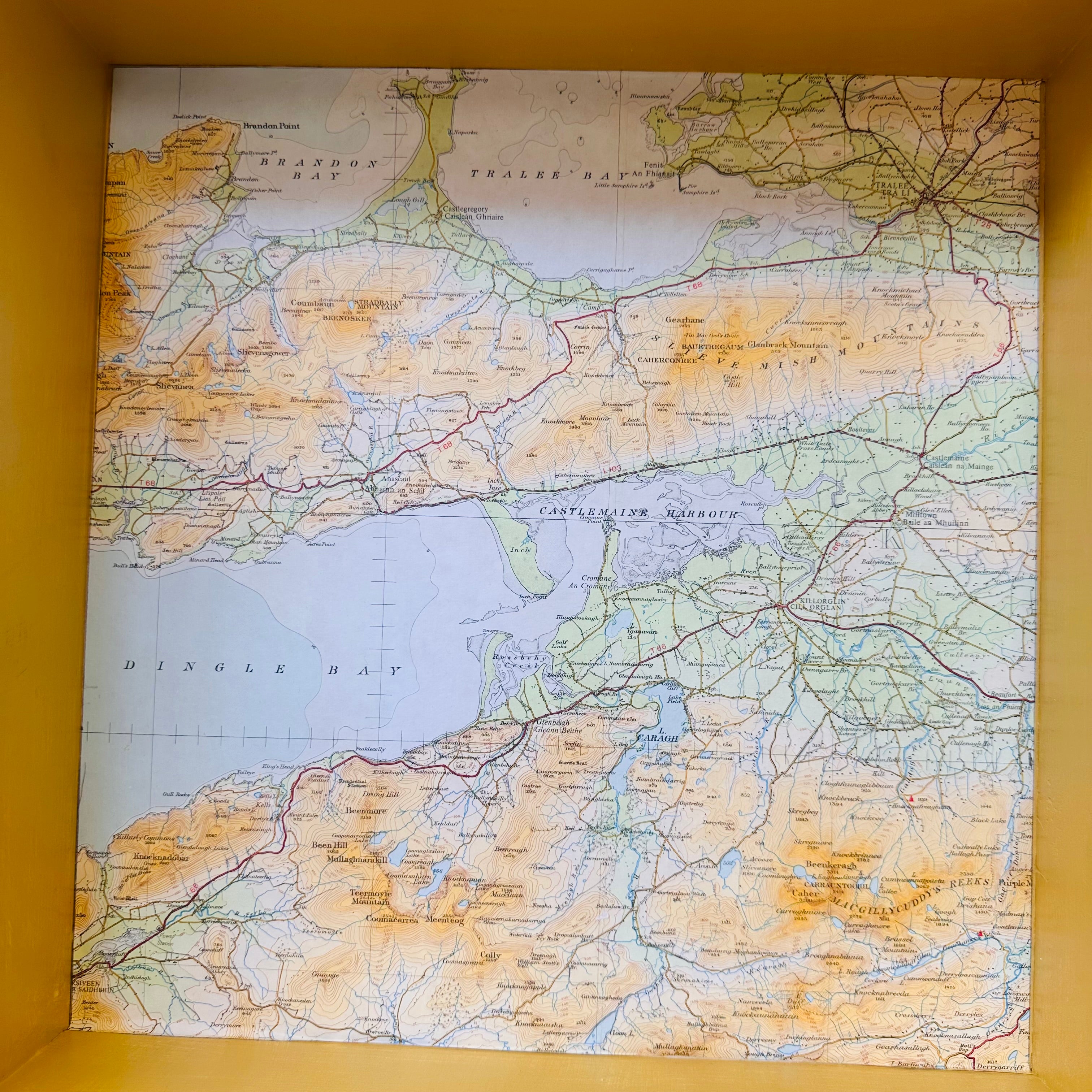 Wall hanging drawer shelve with the map of Ireland