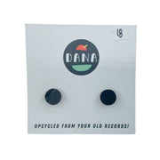 DANA Jewellery - Vinyl Record Earrings - Black Round Studs