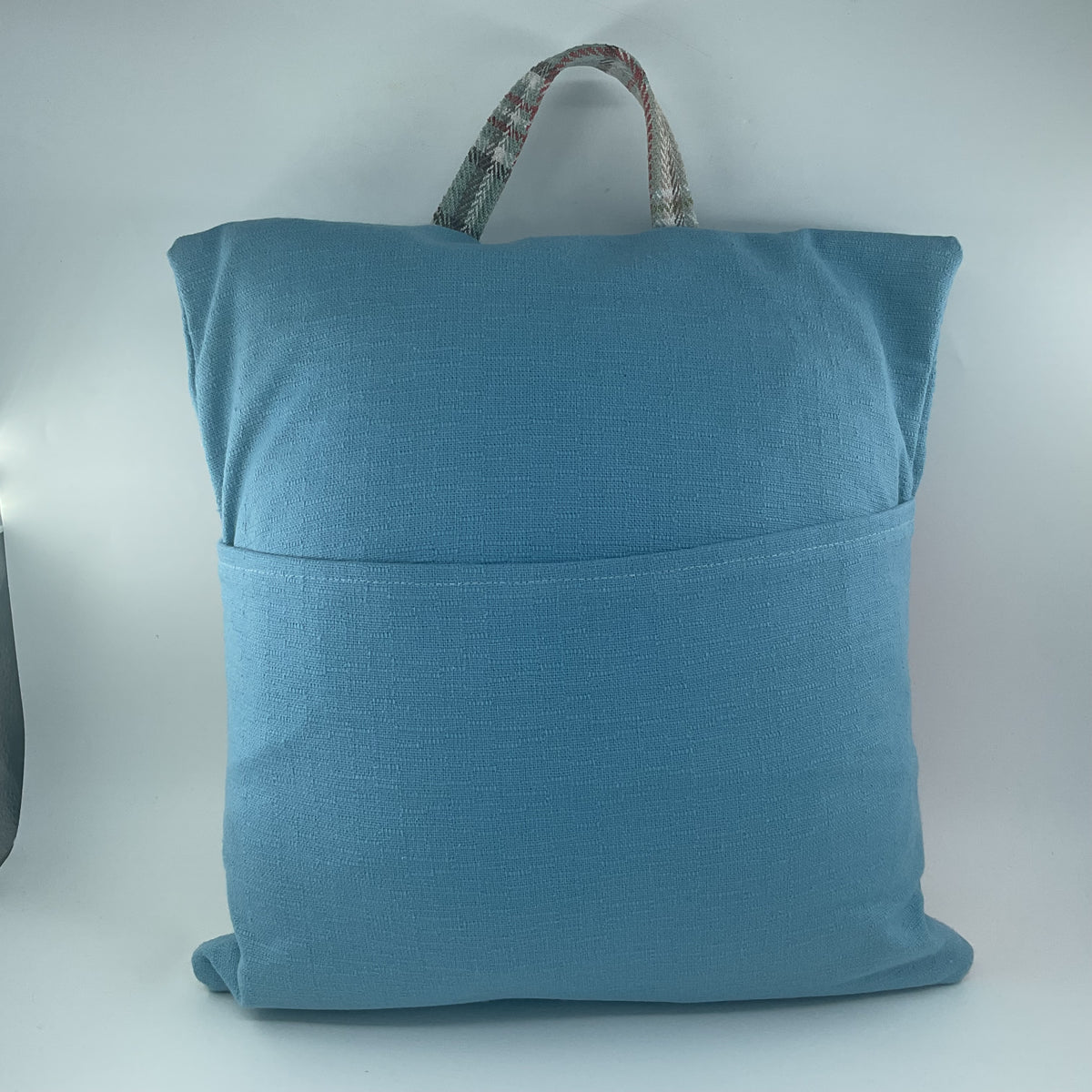 The Sewn Story - Reading Cushion - Red, Blue and Tartan