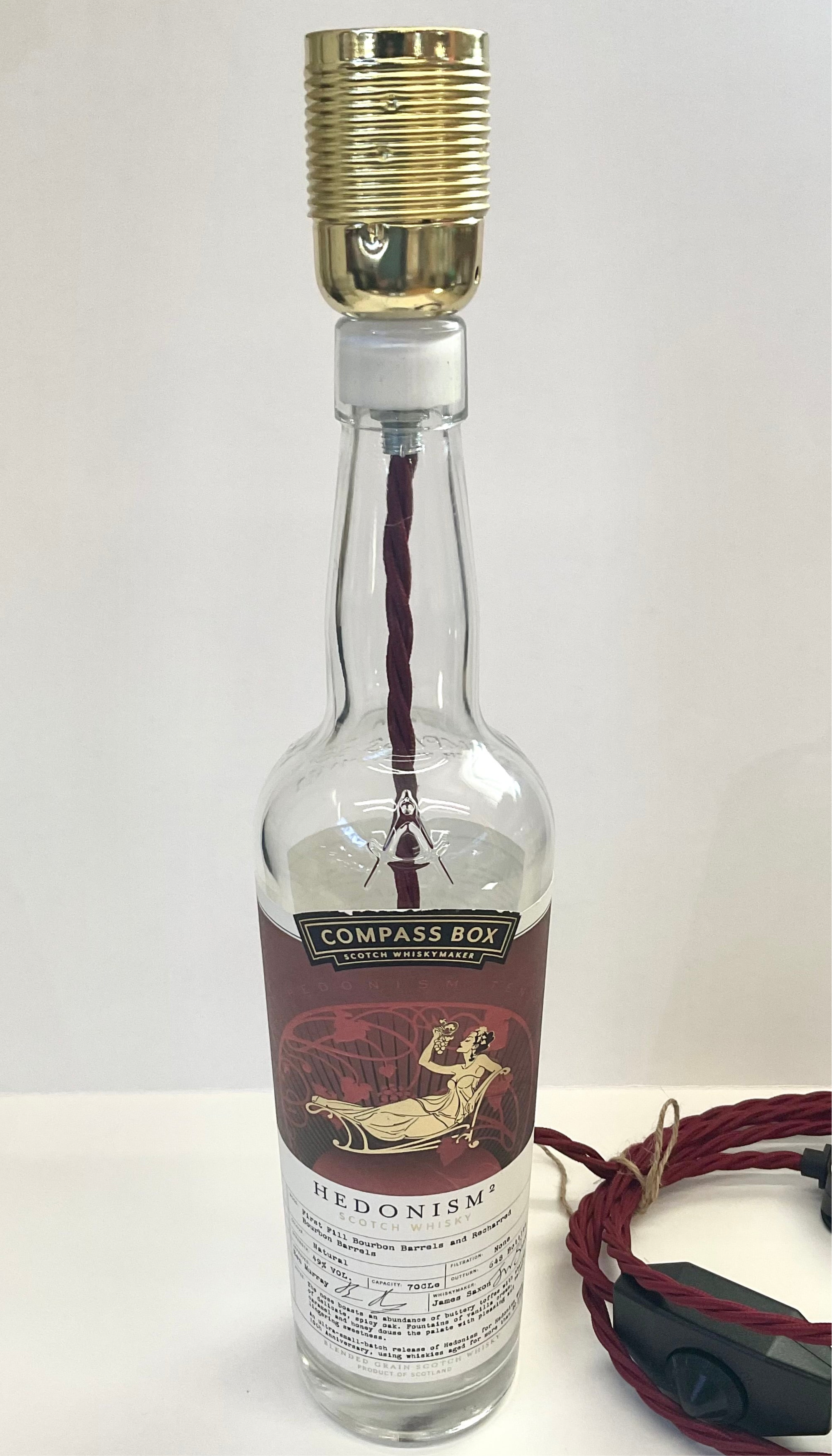 Kopper Kreation - Large Straight LED Bottle Lamp - Hedonism Scotch Whiskey