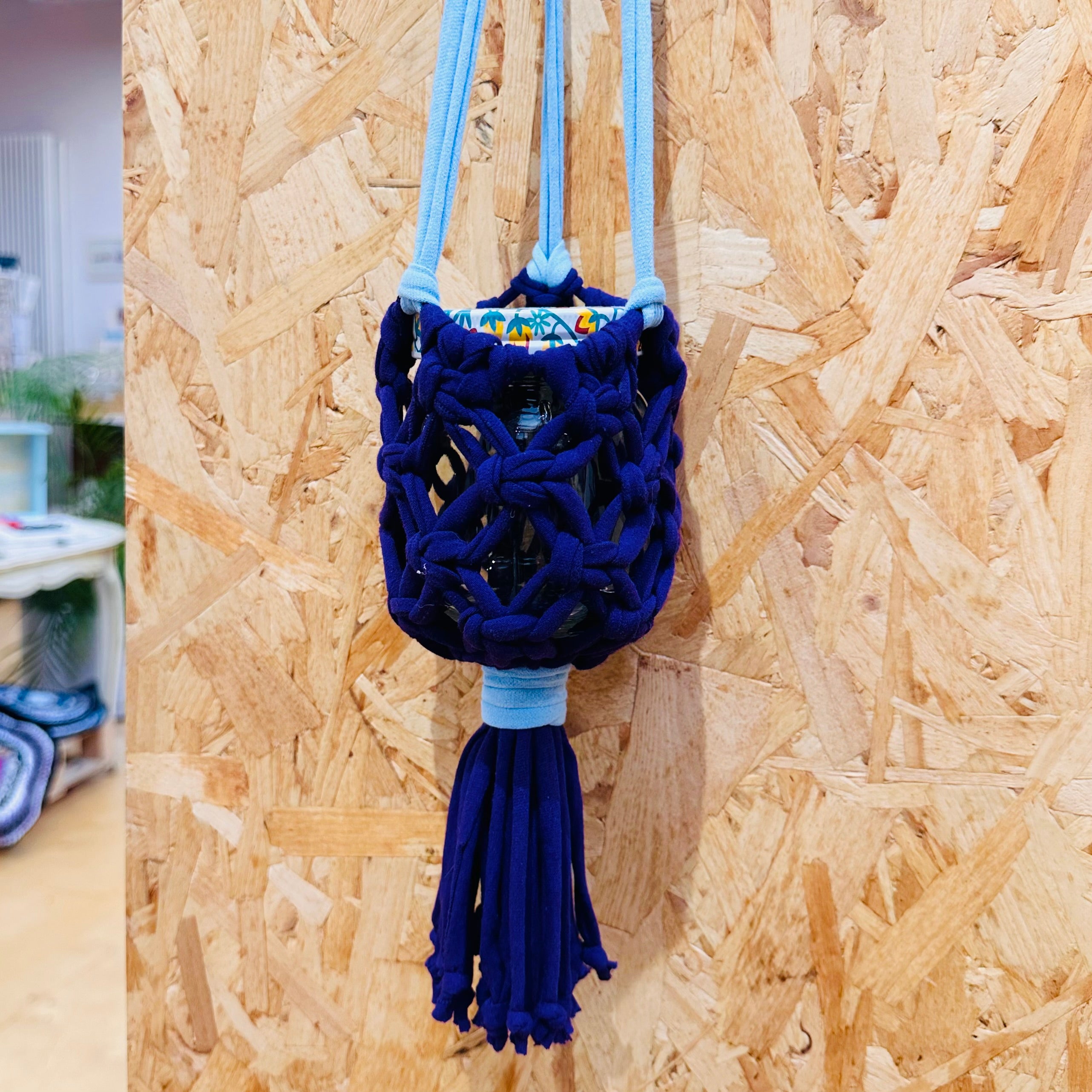 Eco Store - T-shirt Yarn Macrame Jar Holder