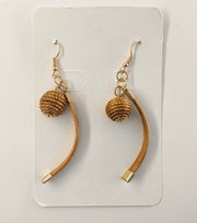 World Design - Gold Grass Circle Earrings