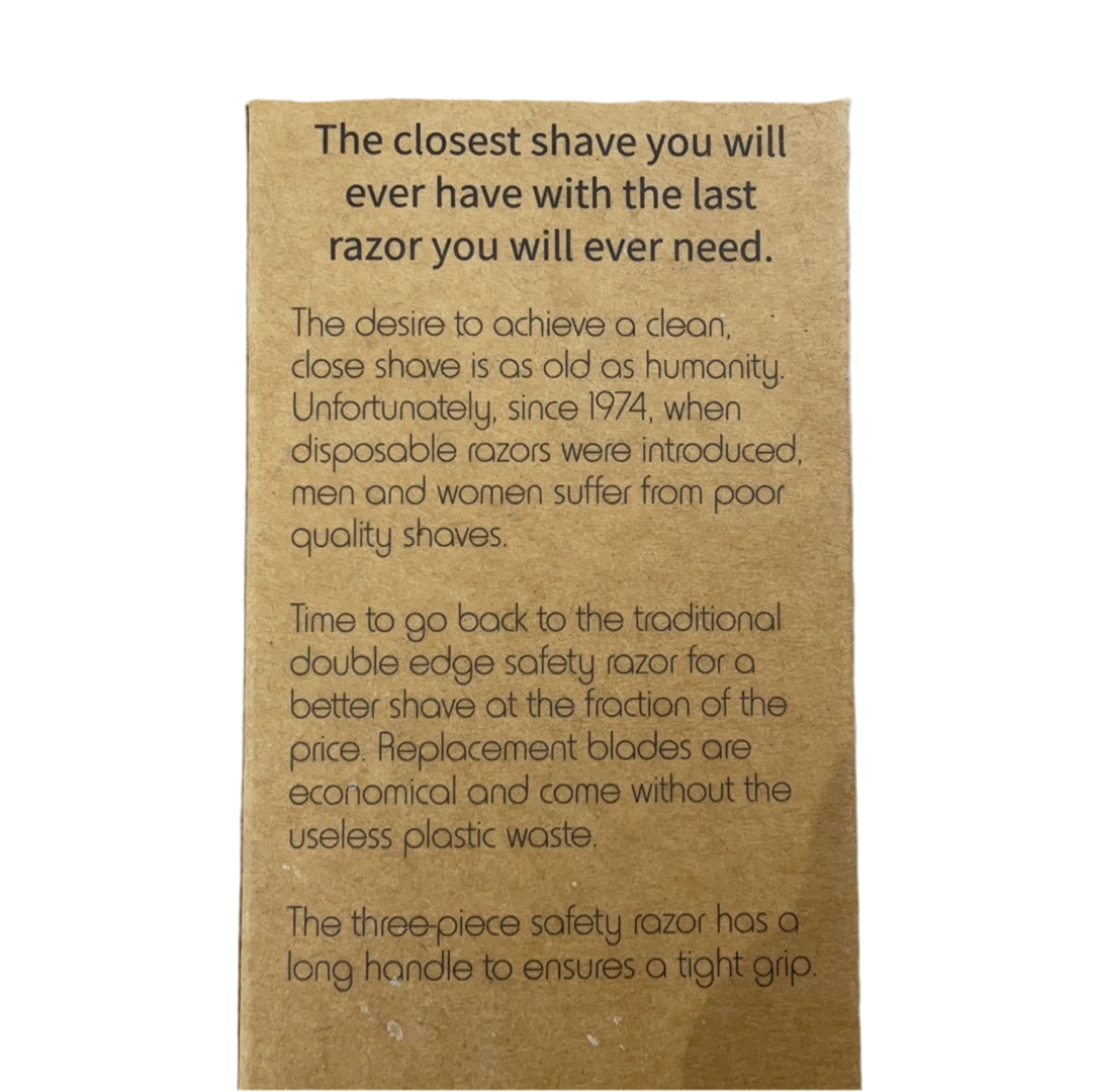 Brown paper bag with black text on a white background