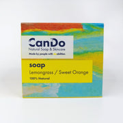 CanDo soap packaging with colorful design on a white background