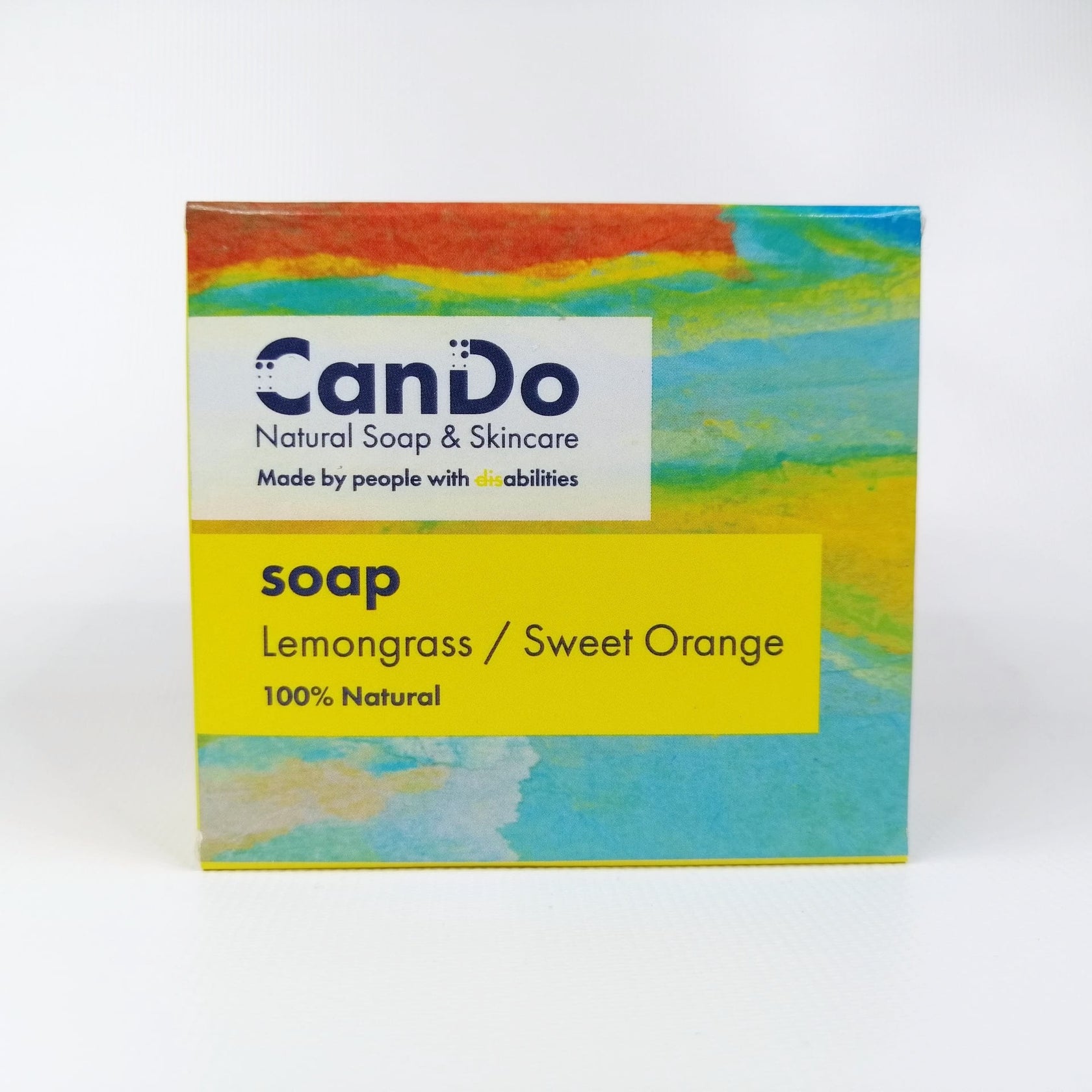 CanDo soap packaging with colorful design on a white background