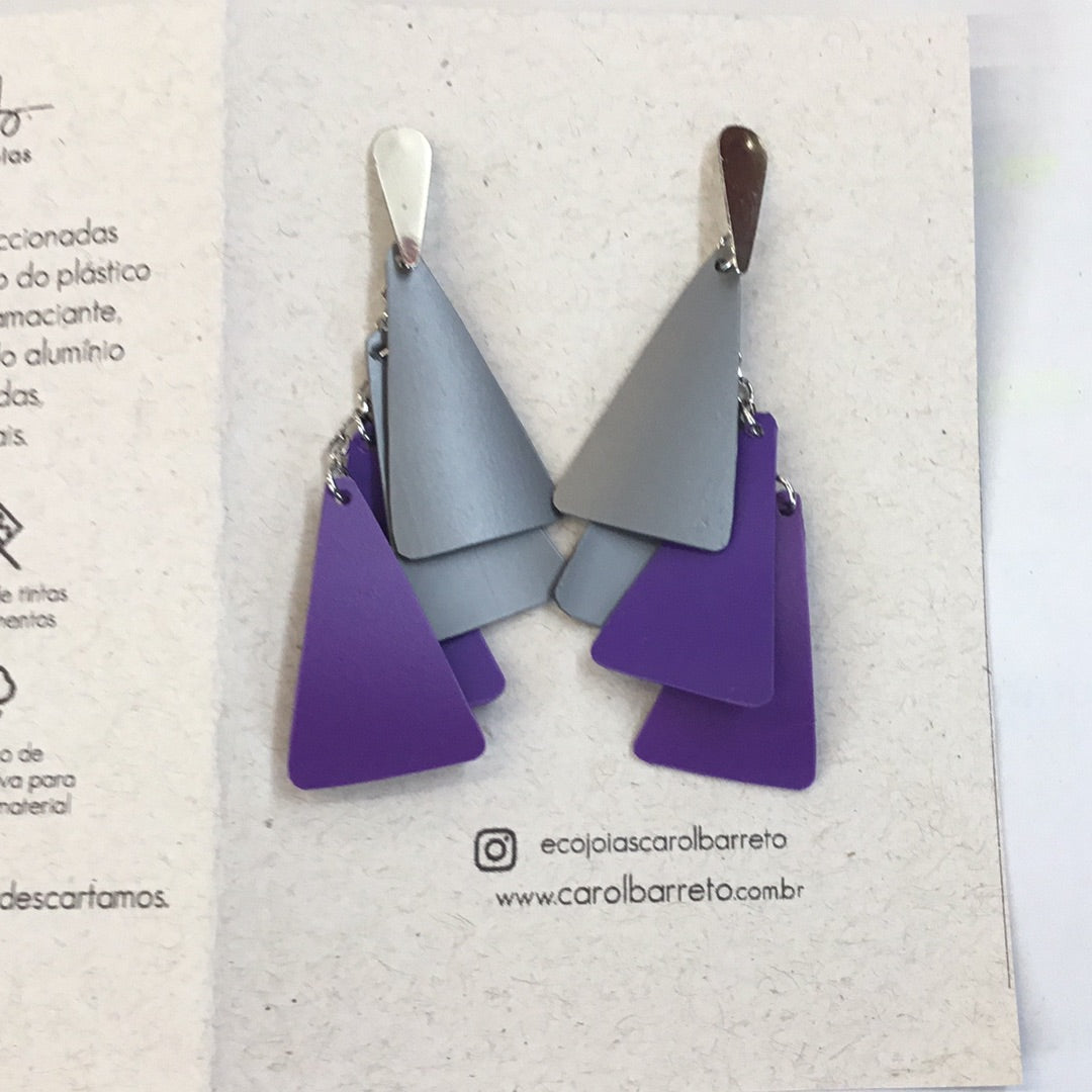 grey and purple shampoo bottle earrings