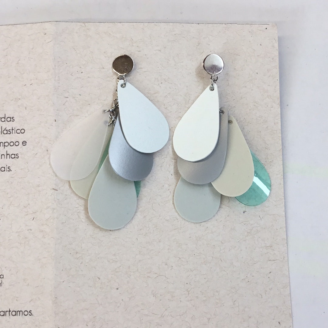 silvers and greens shampoo bottle earrings
