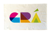 Colorful geometric design on a white background