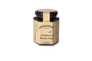 Jar of Crossogue Cranberry & Brandy Sauce on a white background