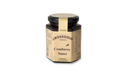 Jar of Crossogue Cranberry Sauce on a white background