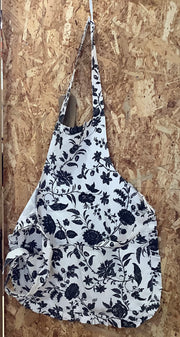 Rediscover Fashion - White and Black Floral Apron