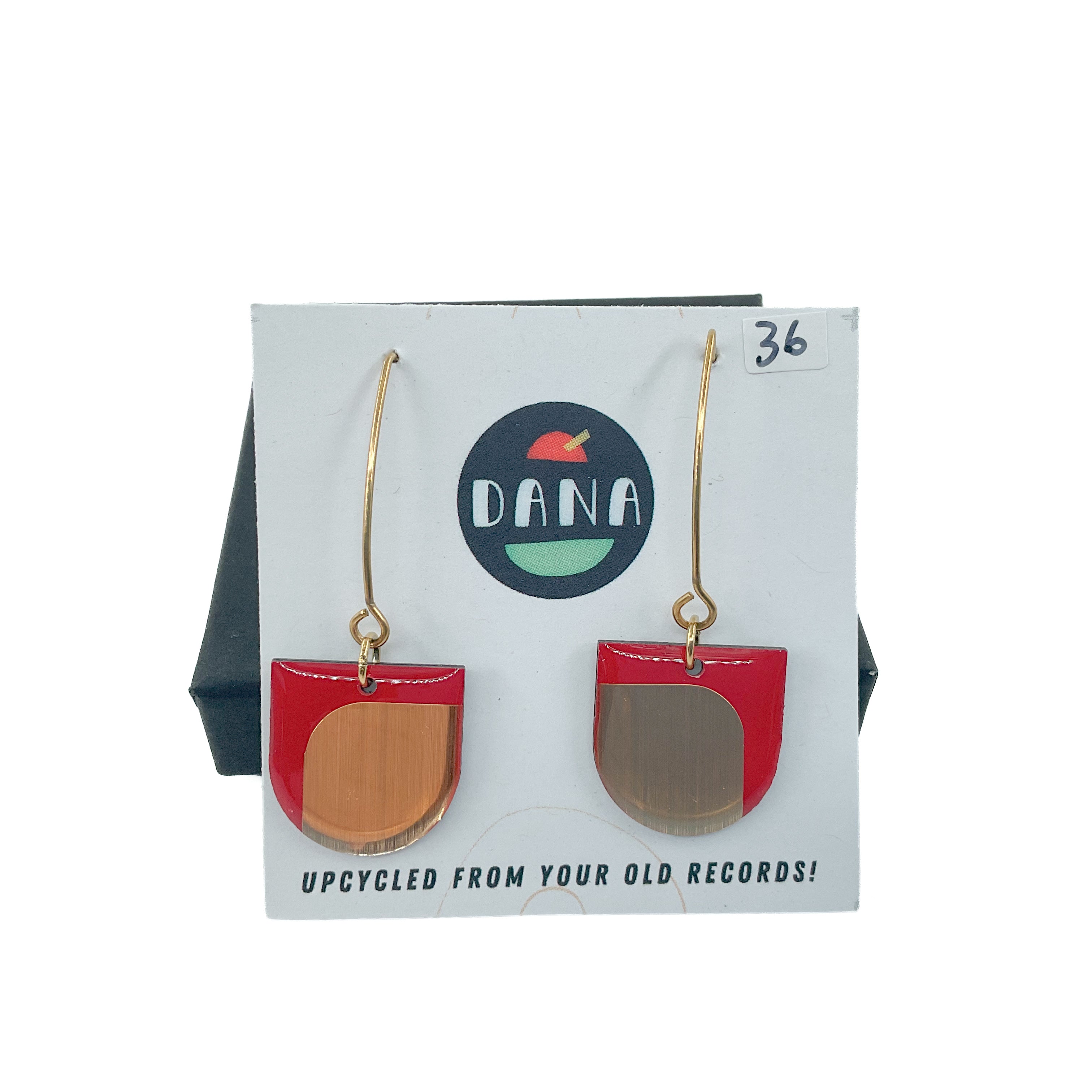 DANA Jewellery - Vinyl Record Earrings - Dee Red