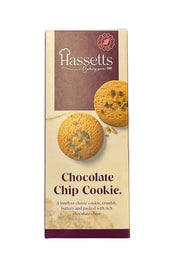 Hassett's chocolate chip cookie packaging on a white background
