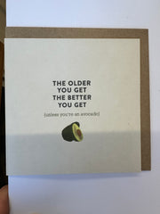 Bold Bunny Cards - The older you get … avocado