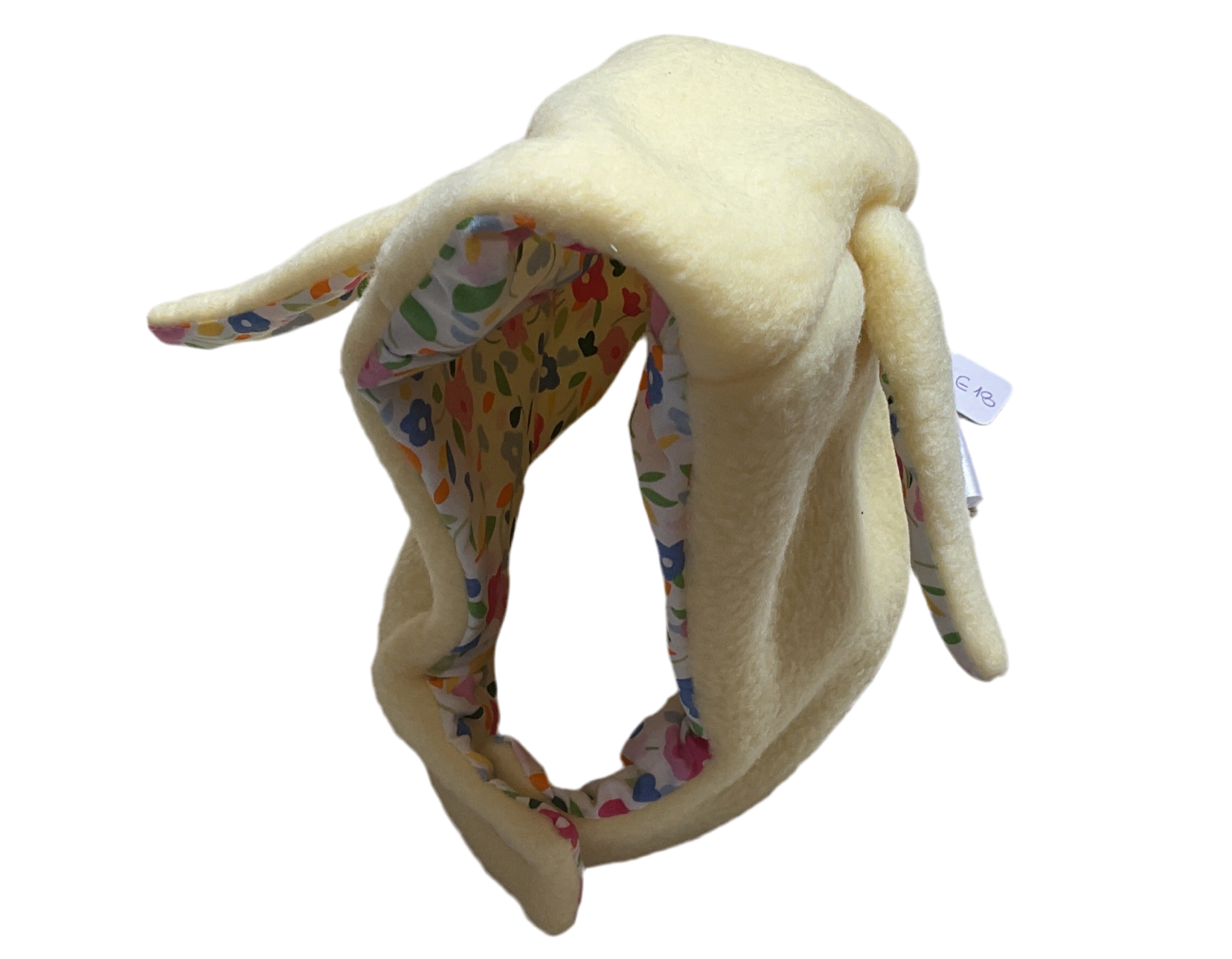 white fleece dog hat