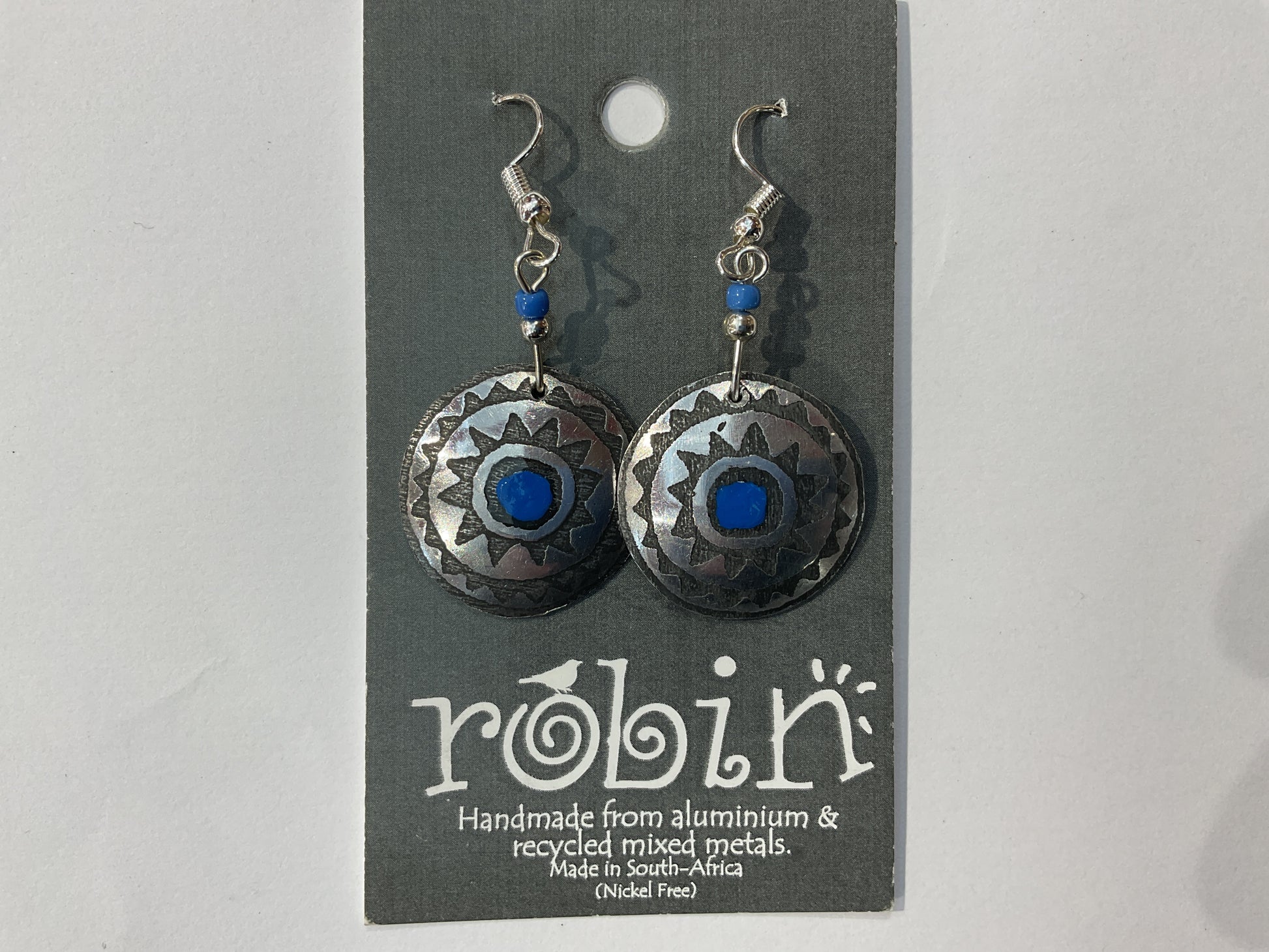 recycled metal earrings from Robin