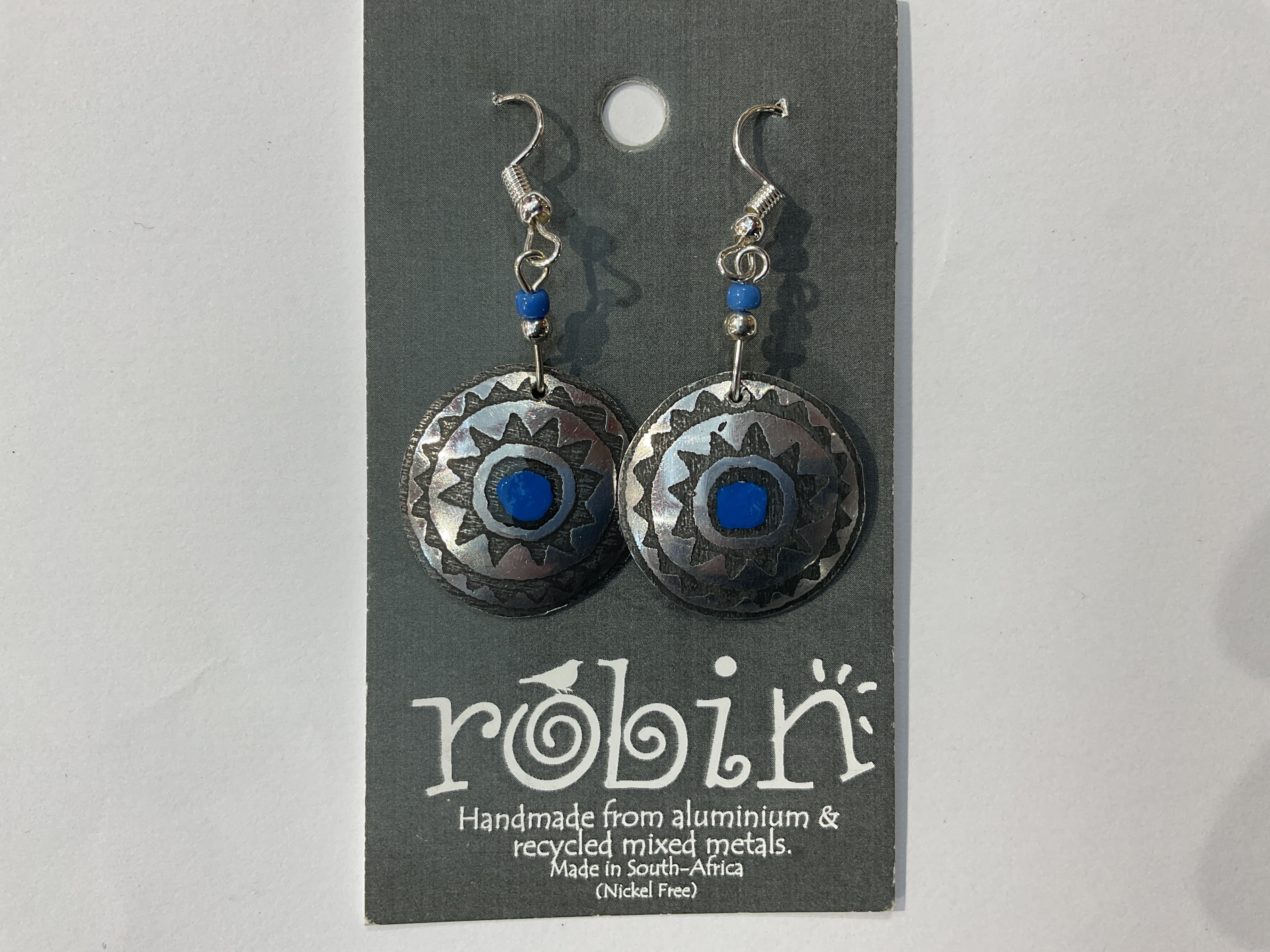 recycled metal earrings from Robin