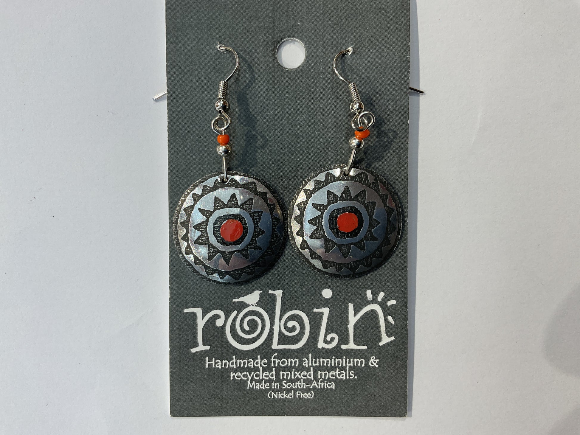 recycled metal earrings from Robin