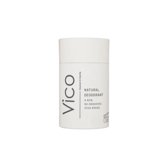 Vico natural deodorant container on a white background